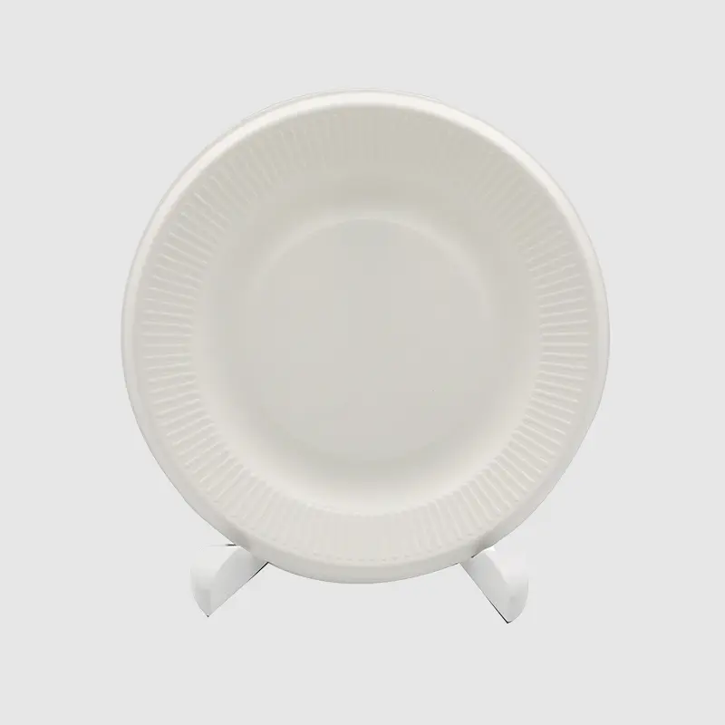Compostable Round Bagasse Plate 7 Inch White (2).jpg