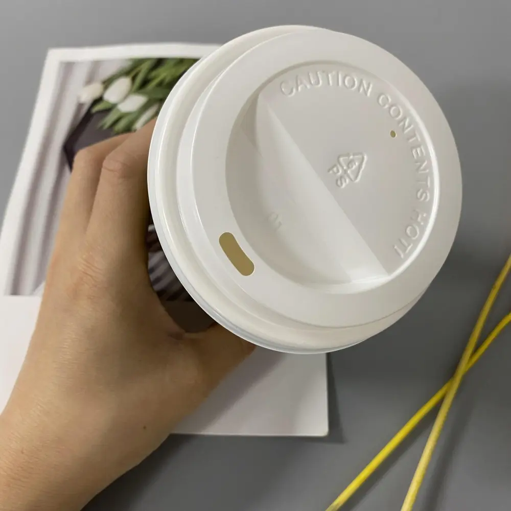 100% Biodegradable Sugarcane Pulp Coffee Cup Lid – Eco-Friendly & Disposable (7)