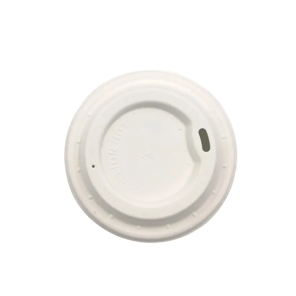 100% Biodegradable Sugarcane Pulp Coffee Cup Lid – Eco-Friendly & Disposable